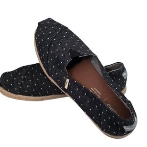 TOMS Navy Polka Dot Espadrilles